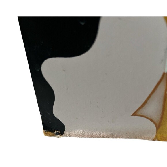 Vintage Wooden Cat Decor 3 Painted Cats Hinged Panel Screen 15-1/2 x 10-1/2" - Picture 3 of 3